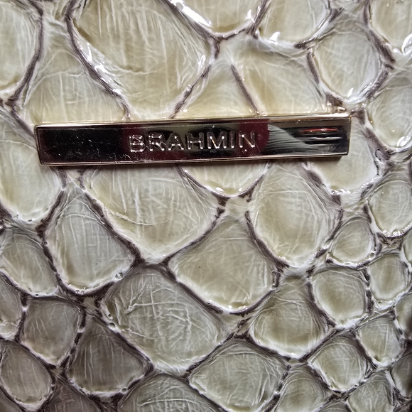 Brahmin NWO Tags Large Honey Carlisle Leather Satchel/Crossbody 15x12.5x4 - Picture 3 of 15